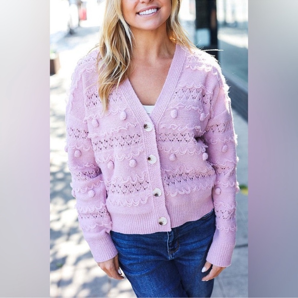 Pink Knit Cardigan Sweater
NWT Pastry Pink Cardigan - Picture 4 of 7